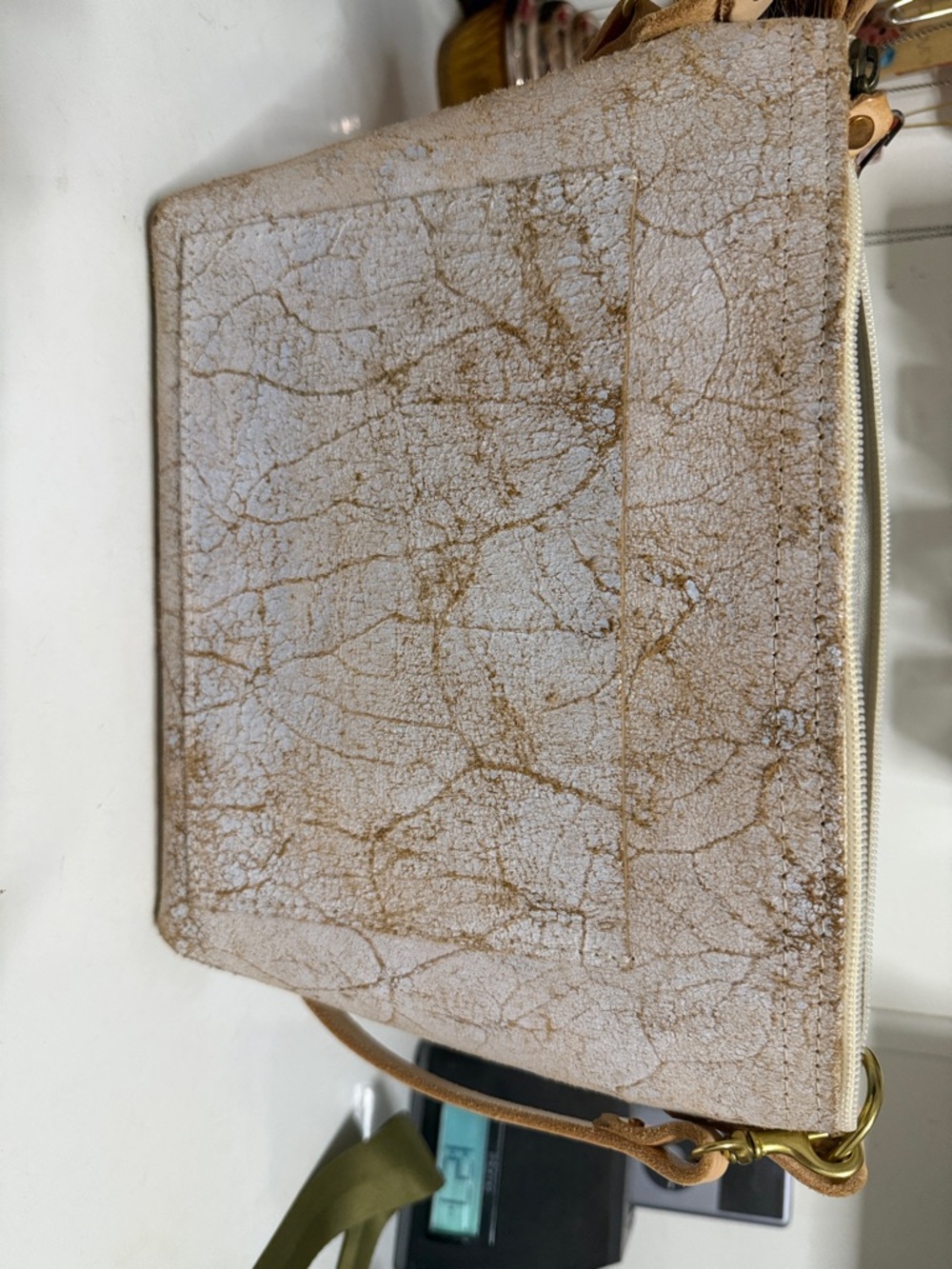 Meanwhile Beige & Tan Leather-Trim Shoulder Bag - Picture 5 of 6